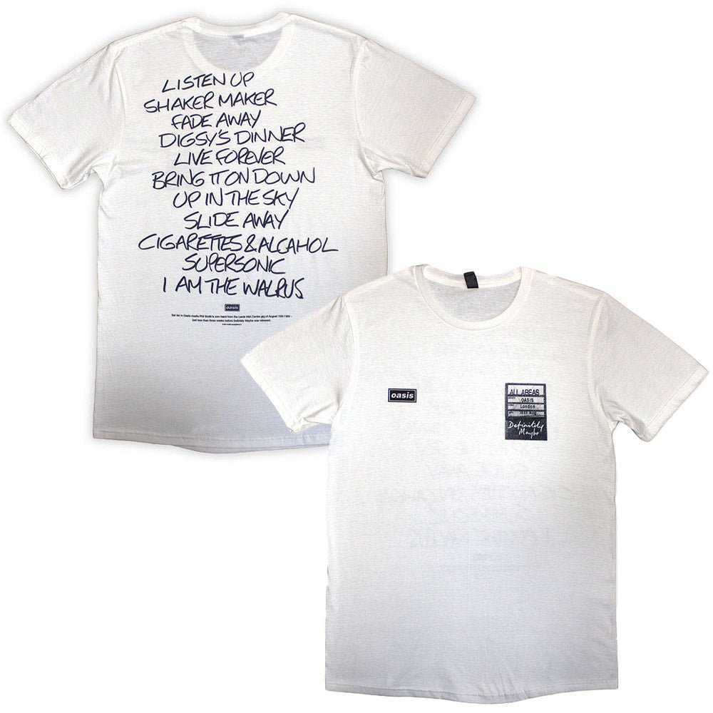 OASIS オアシス - Definitely Maybe AAA Setlist / バックプリントあり / Tシャツ / メンズ - PGS